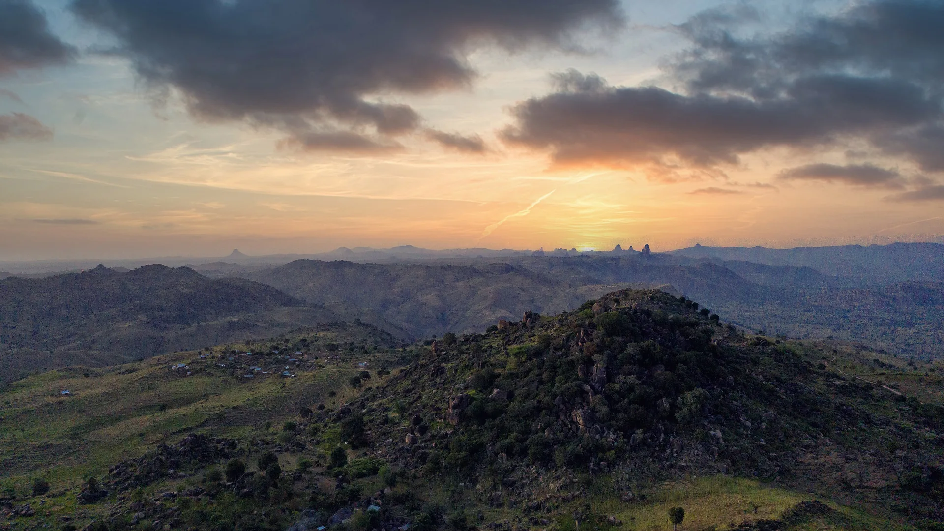 Aerial view of the Sukur Cultural Landscape, Madagali