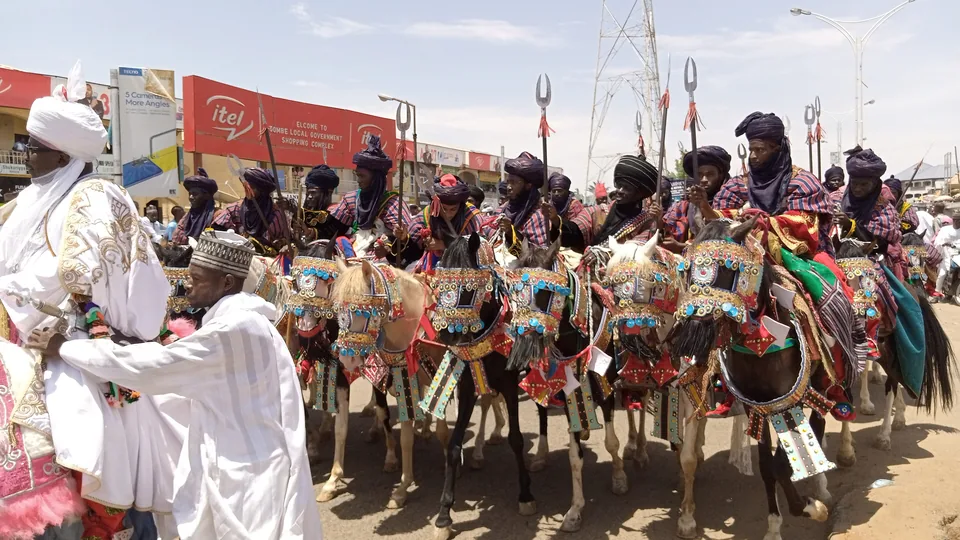 Durbar horsemen during Sallah celebrations, Gombe